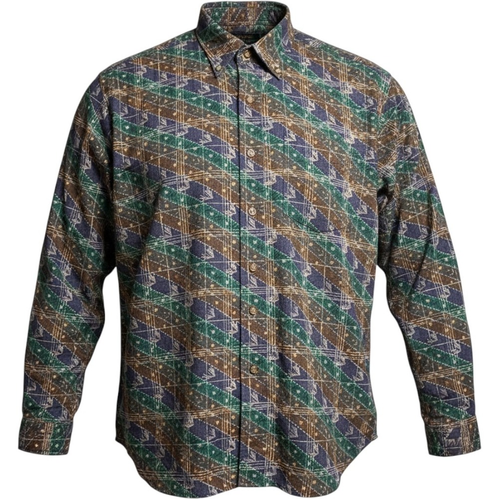 Colours by Alexander Julian Mens XL Geometric Stripe Button Down Shirt Vintage